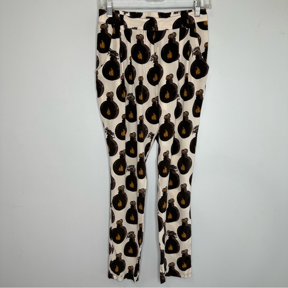 SOLD! SOLD! LanvinParis Women’s Perfume Bottles Signature Print 100% Silk Pants